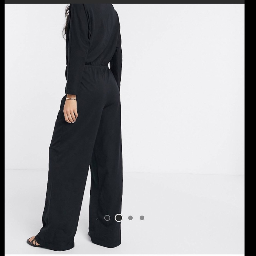 ASOS jersey slub tie waist casual jumpsuit - Picture 3 of 6